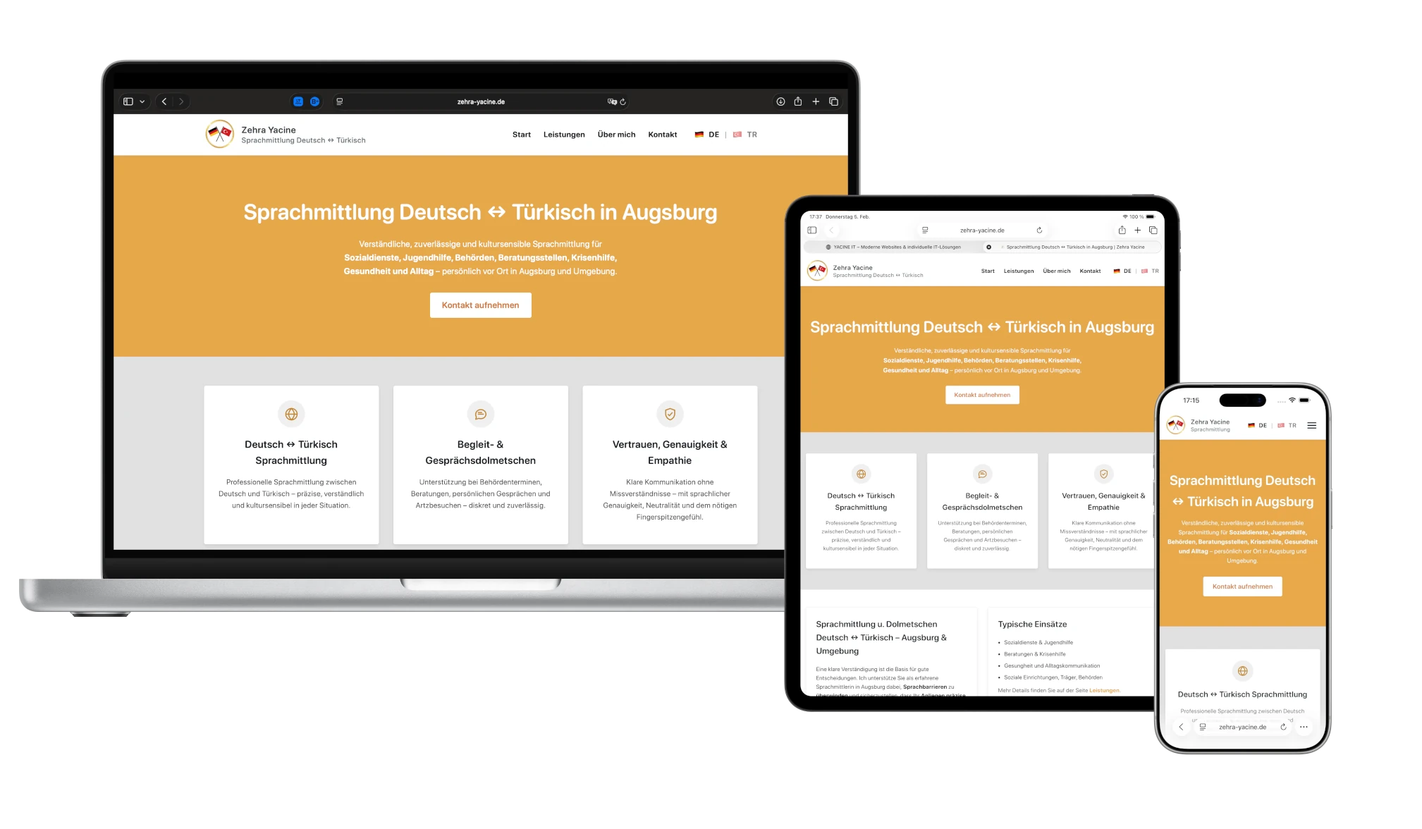 Website-Referenz von YACINE IT – moderne Unternehmenswebsite